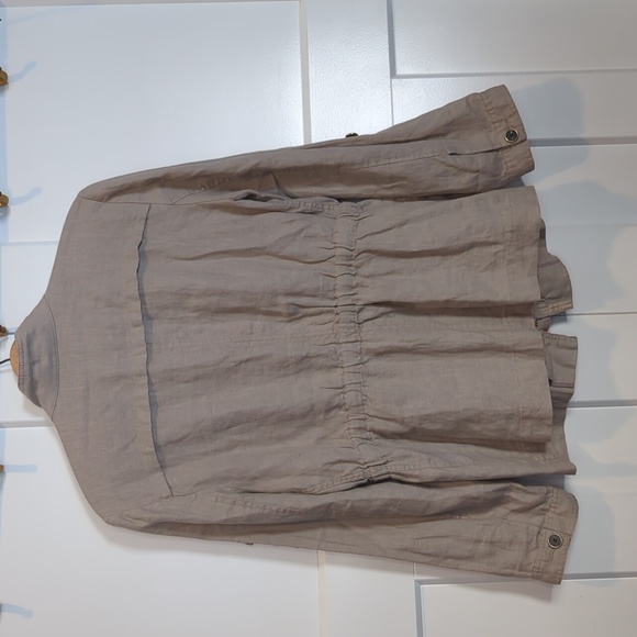 National Concepts size Medium tan Linen Jacket - Picture 2 of 7